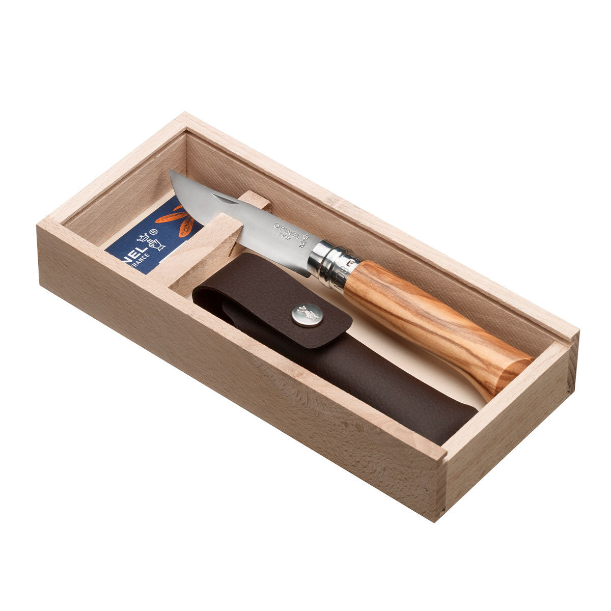 Opinel No 8 Pocket Knife with Opinel Sports Sheath Set